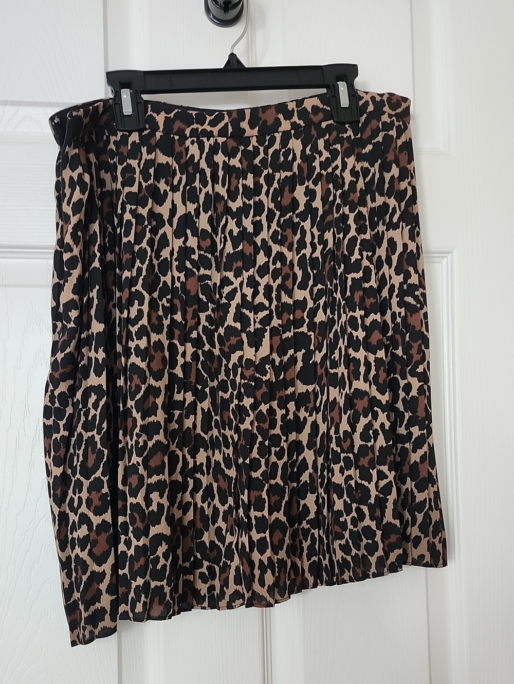 J. Crew Leopard-Print Pleated Skirt in Brown and Black